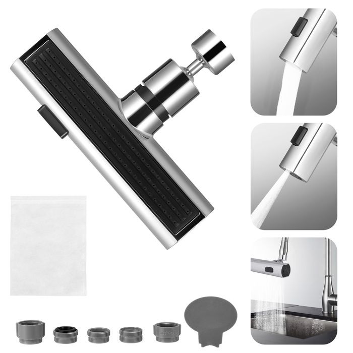 Aération,Tête de Pulvérisation Rotative à 1080 ° pour Lavabo Adaptateur Aération,Tête de Pulvérisation Rotative à 1080 ° pour Lavabo Adaptateur