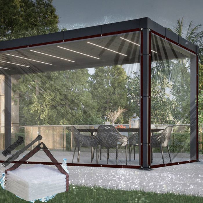 Bâche Transparente Extérieur 1x1m, Bache Imperméable Avec Oeillet