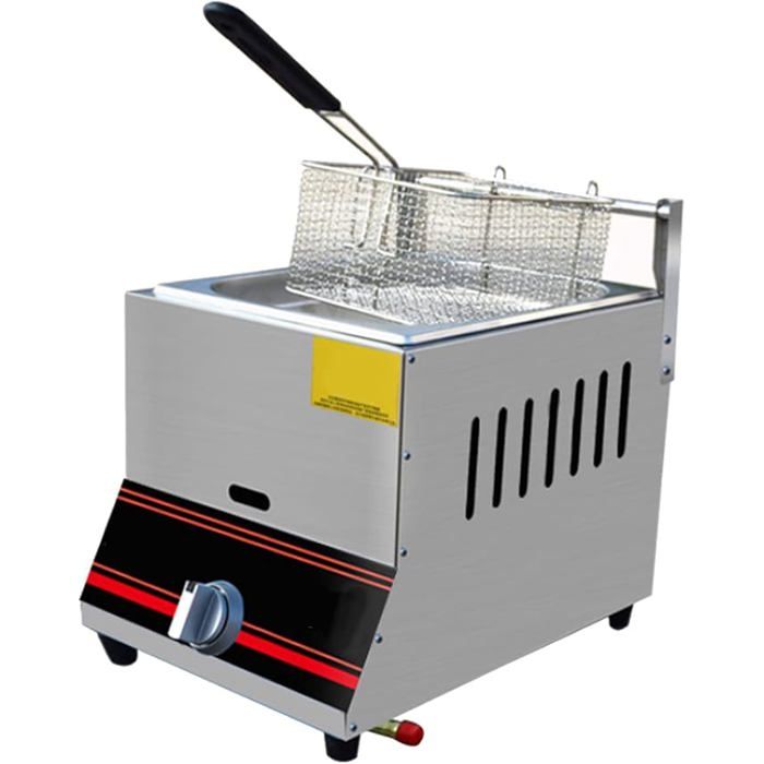 Friteuse à copeaux de gaz friteuse de 6L en acier