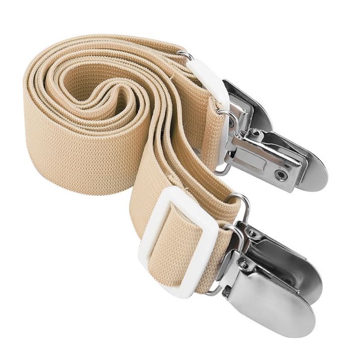 SALALIS Lot de 2 Pinces de Drap de Lit avec Sangle Élastique et Gripper pour Matelas - Maintien Parfait (Kaki)
