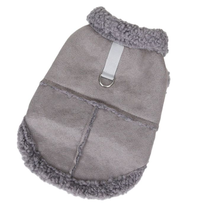 Comparer les prix de Veste chaude doublée polaire pour chien idéale pour lhiver et le froid manteau doux et coupe-vent pour petit chien (gris)