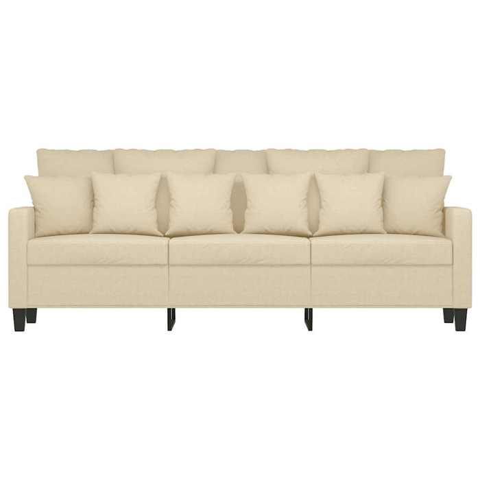 Canapé 3 places - MANGO - Crème - 180 cm - Tissu polyester - Cadre en métal - Rembourrage en mousse - 198x77x80 cm Canapé 3 places - MANGO - Crème - 180 cm - Tissu polyester - Cadre en métal - Rembourrage en mousse - 198x77x80 cm