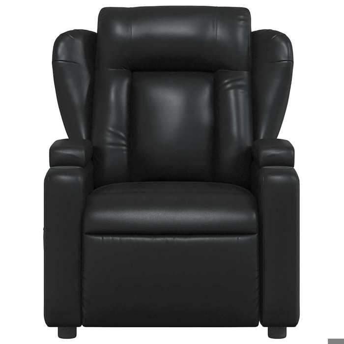 Noir Fauteuil inclinable - SOLOMON - Chaise TV - 1 PLACE - en similicuir noir FF4629