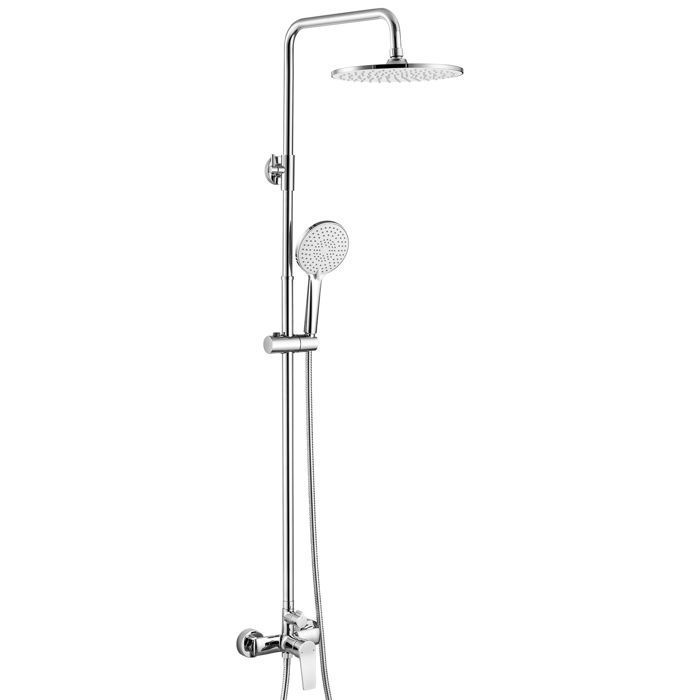 Colonne de Douche - AURALUM MAX - Inox - Chromé - Mitigeur Mécanique - Douchette 3 Modes