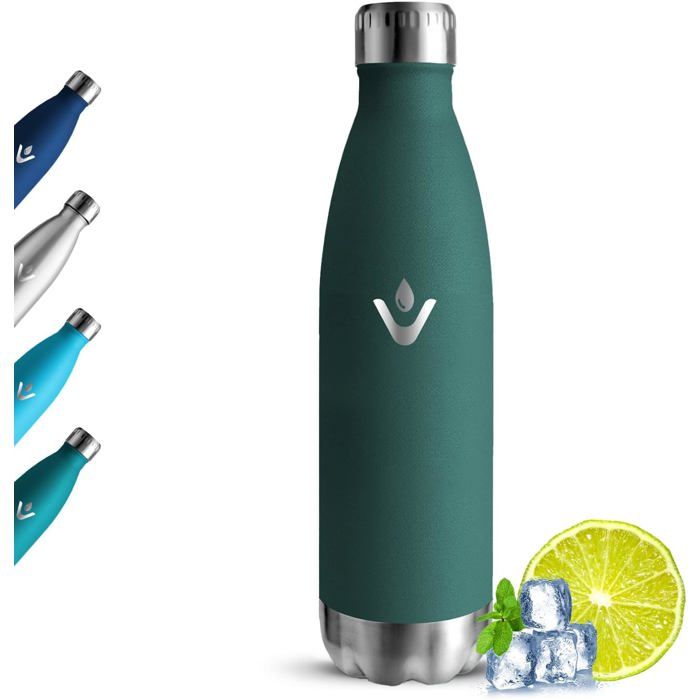 TRAHOO-Gourde Isotherme Gourde 500ml Sans BPA Réutilisable Gourde Inox 24h Froid et 12h Chaud Bouteille deau en Acier In[J246]