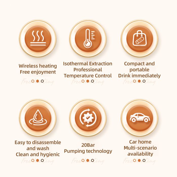 Cafetière expresso électrique portable - AKOZON - Mini Portable - Sans fil - Compatible capsules - Noir