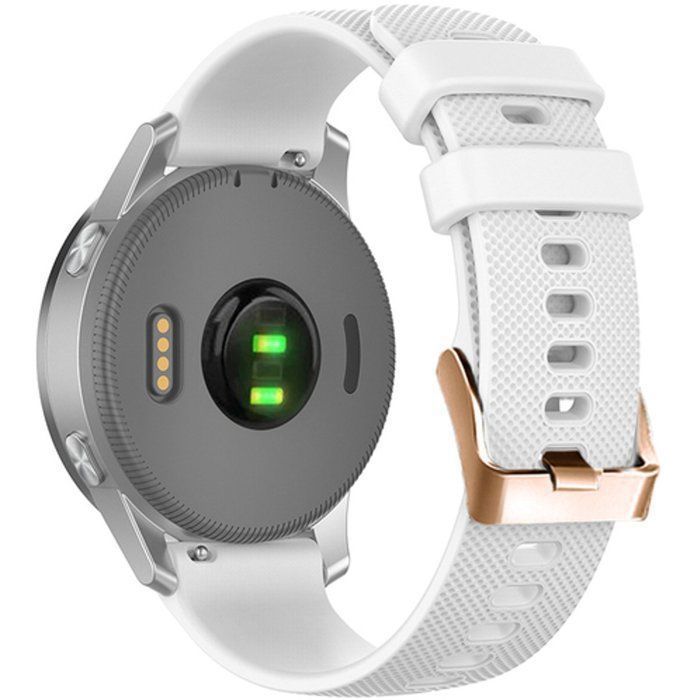 Stravo Bracelet silicone 18 mm Garmin Venu 4/3S/2S Vivoactive 4S Vivomove 3S Forerunner 255S/265S & Huawei GT 7/6/5/5 Pro – Blanc