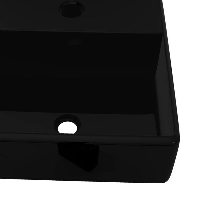 Noir Vasque à poser(1 pcs）- SARAZYJ -Vasque rectangulaire à trou Noir en céramique pour salle de bain Hot20202486