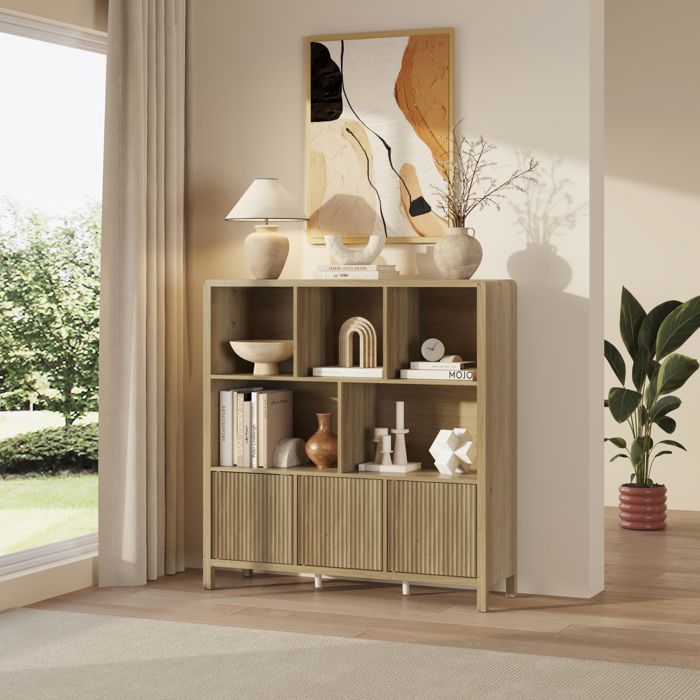 Commode Lukkodso 102 x 98 x 30 cm effet chêne moyen clair Commode Lukkodso 102 x 98 x 30 cm effet chêne moyen clair