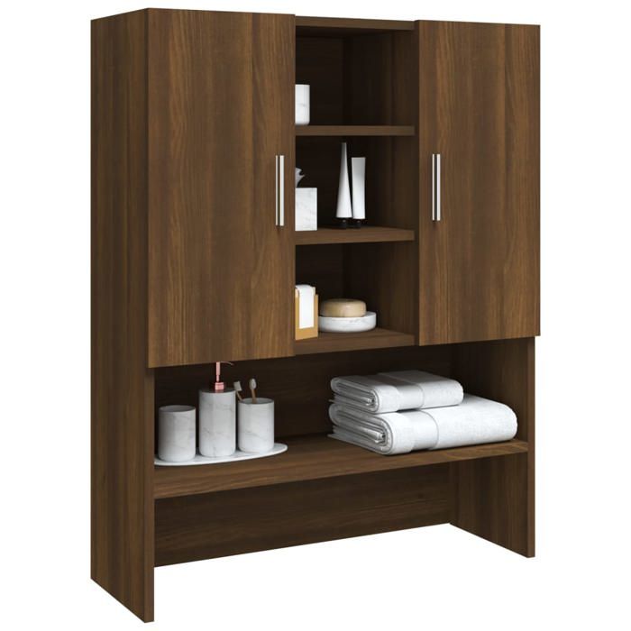 Maison SoldesMeuble WC au-Dessus/Étagère de Toilettes Étagère WC - Chêne marron 705x255x90cm Moderne926368