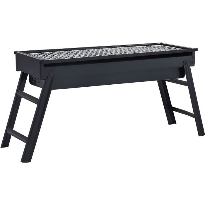 Barbecue de jardin résistant idéal pour les barbecues en plein air portable 60 × 225 × 33 cm noir