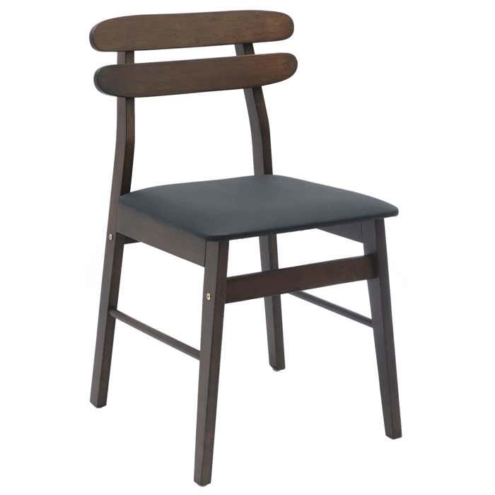 Chaises cuisine(2 pcs) - Marron - Chaises à Manger - 2 personnes - Marron clair et noir 43.5x44.5x77.5 cm F3720