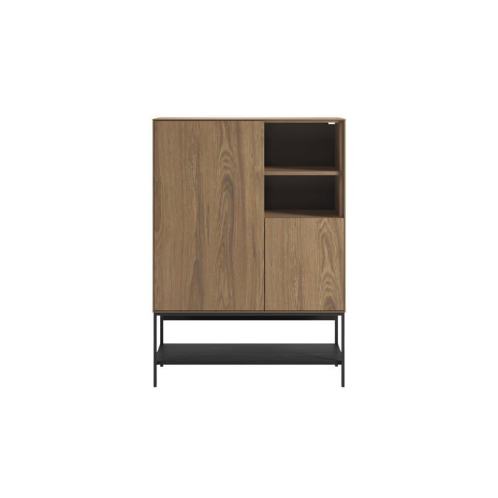 TIA - Commode 90cm en mélamine Chêne clair