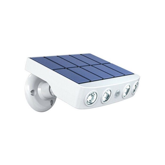 Lampe solaire extérieur étanche orientable avec détecteur de mouvement - 4 Leds COB Blanc froid 500 Lumens IP65 Neige Pluie Chaleur