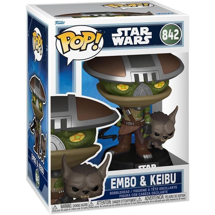 Figurine Funko Pop! Et Buddy N°842 Mandalorian & Grogu Embo & Keibu