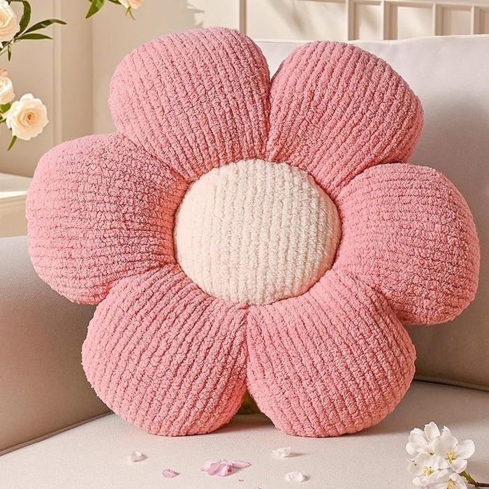 Coussin Fleur Rose Coussins Canape Decoratif Aesthetic Marguerite Coussin de Sol Decoration Petit Coussins Decoratifs 50cm