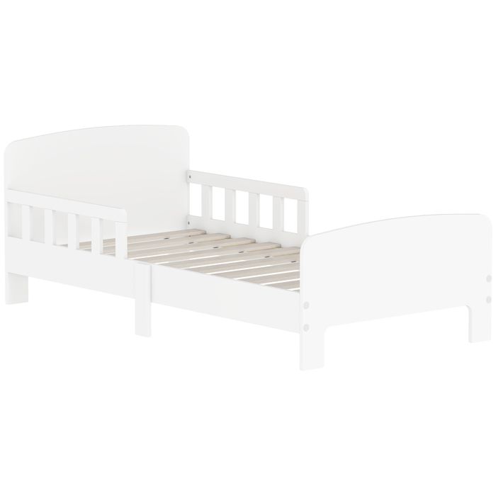 Lit enfant lit au sol enfant barrières de sécurité haut sommier à lattes et cadre robuste 143 5 x 74 2 x 54 cm blanc Lit enfant lit au sol enfant barrières de sécurité haut sommier à lattes et cadre robuste 143 5 x 74 2 x 54 cm blanc