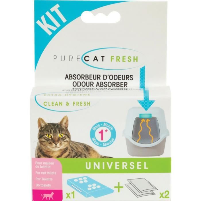 Comparer les prix de Filtre Anti-odeurs - PureCat - Maison de toilette pour chat - Blanc - Chat