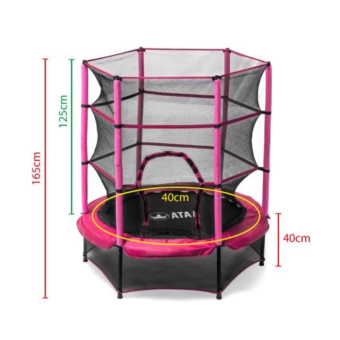 Mophorn Trampoline Pour Enfants 55", Mini Trampoline D'intérieur Et D De 46 Pieds Avec Filet De Securite Et Panier De Basket Pour Enfants De 3 Ans Et Plus Rose 85727178