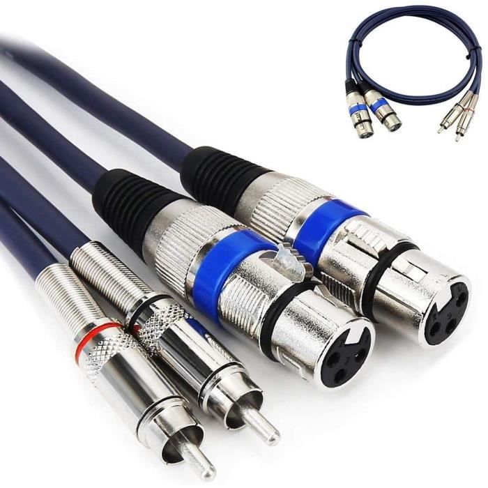 Double Câble XLR Femelle Vers RCA, Double Femelle XLR 3