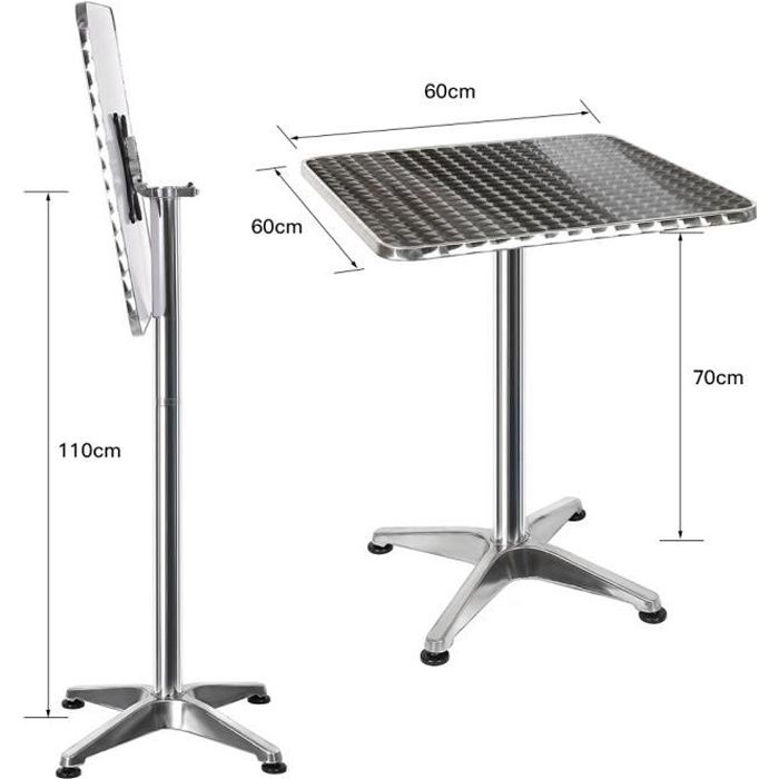 Table Haute Pliable Ronde Blanche - 110 Cm Haut, 80 Cm Diamètre - Pour Terrasse, Jardin, Camping, Fêtes