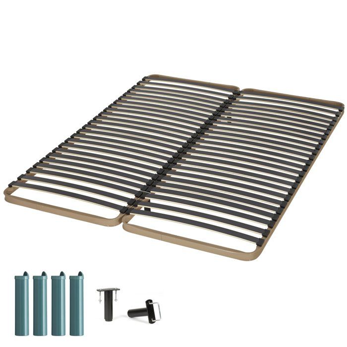 Sommier + jeu de pieds 70+70x190 Theta 2x24 lattes