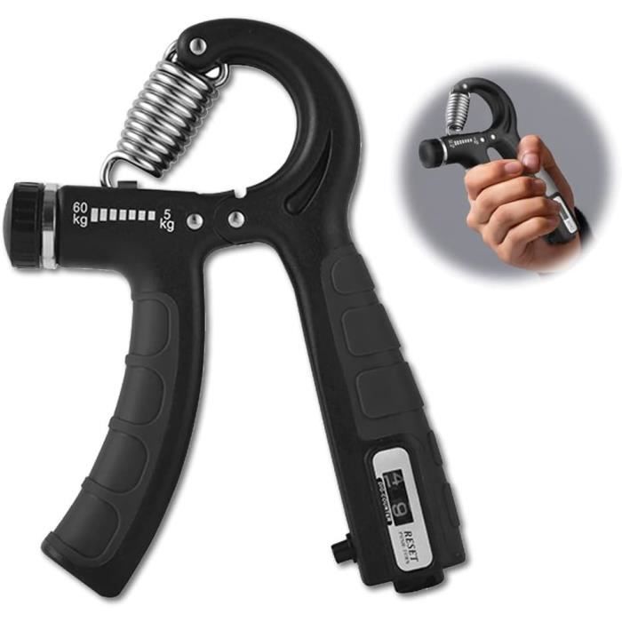 2 Hand Grips Réglables 5-60 Kg – Entraîneur Avant-Bras Poignée Longue, Musculation Doigts Poignet – Force & Endurance