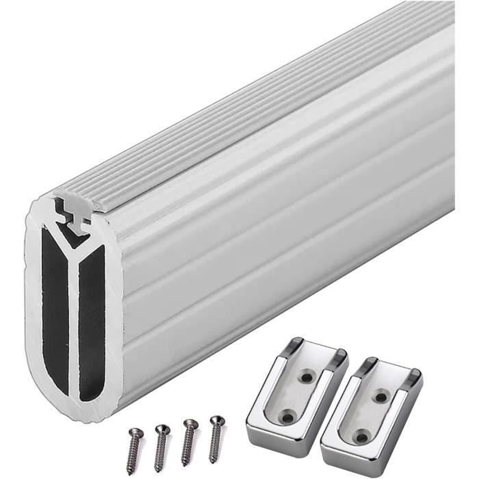 Tringle à Vêtements Rectangulaire 1000 Mm En Acier Inoxydable - Pour Armoire Ou Penderie, Section 25x10 Mm