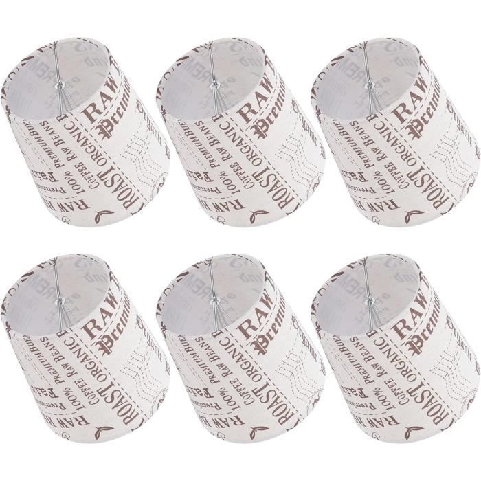Lot De 6 Abat-jour Cylindriques En Lin Naturel - Compatibles E14/E27, à Pince, Pour Lustres, Appliques, Lampes - 6