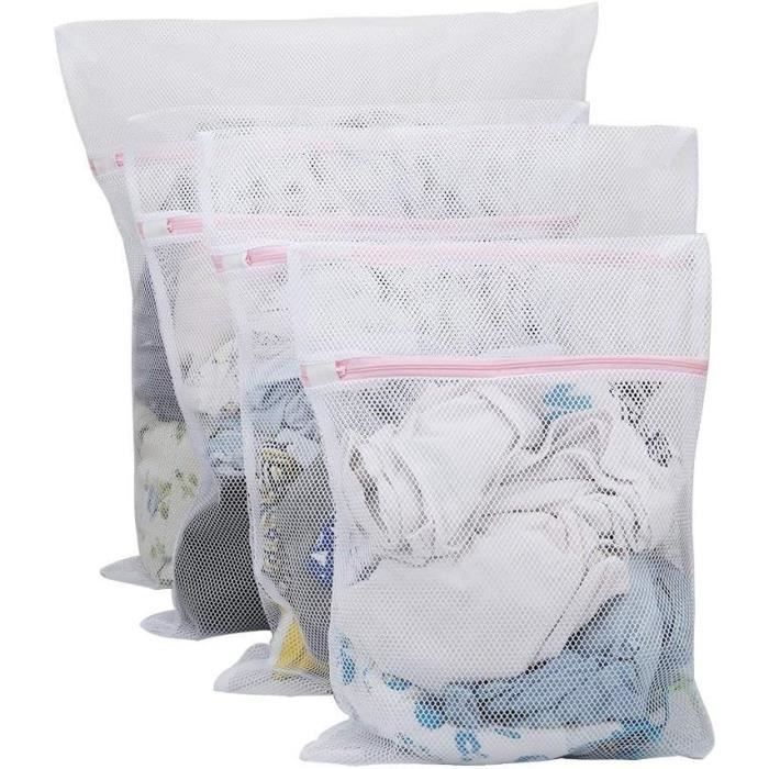 Eco Home Store Lot De 3 Grands Sacs à Linge Blancs 60x30x40 Cm - Organisateurs Sous Lit