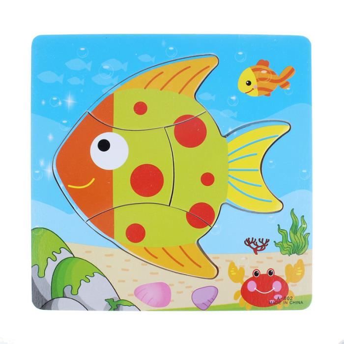 Beguin Puzzle En Bois Educatif Developpement Bebe Enfants Formation Jouet Poisson Rouge Couleur De L Image 1067 Cdiscount Jeux Jouets