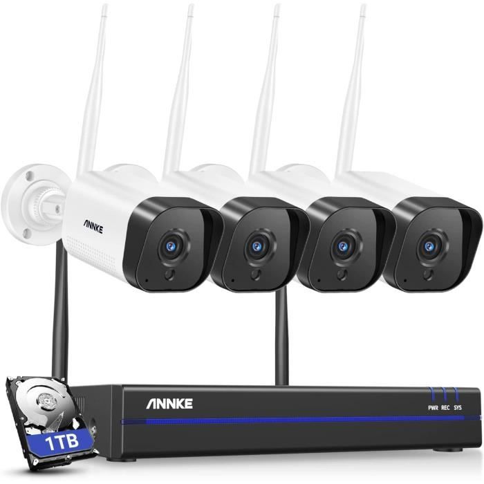 3MP Kit de Surveillance sans fil WiFi 8CH 5MP NVR avec 1 To Disque dur