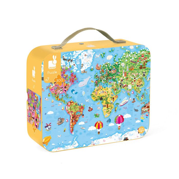 Janod - Puzzle Carte du Monde 300 pièces