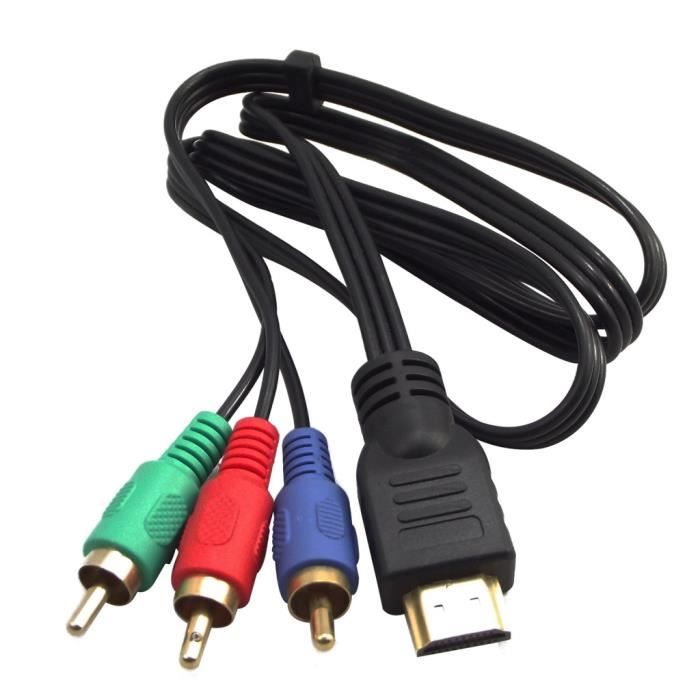 Câble HDMI vers RCA, 1080p HDMI mâle vers 3RCA audio vidéo AV composite  mâle, câble adaptateur M/M de connecteur (aucune fonction de conversion de  signal), transmission unidirectionnelle de HDMI rca : 