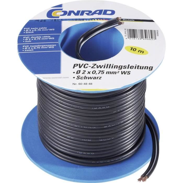CABLE FILS DE BRANCHEMENT 10 MM² EMBOUTS LONGUEUR 80 CM