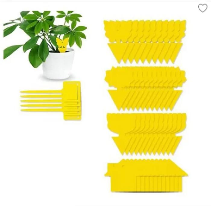 50 Pièges à Insectes, Papier Collant Double Face, Jaune Sticky Papiers pour ​Jardin Plante Fleur Fruits,Anti Moucherons Interieu