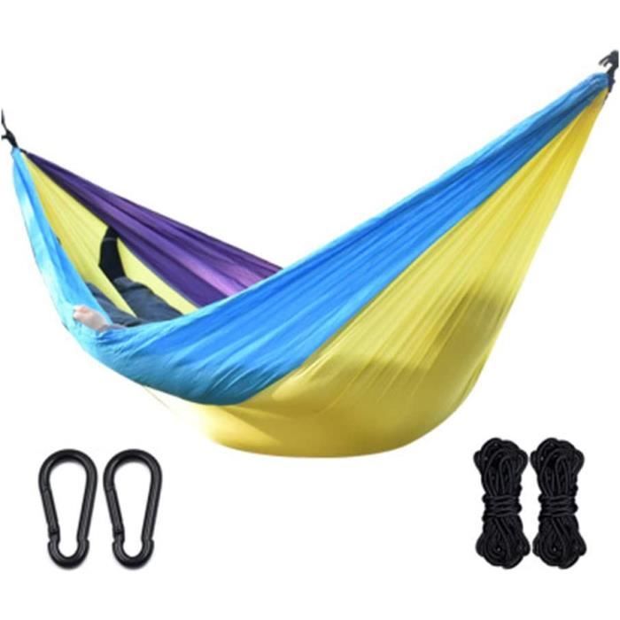 HAMAC,Gray-Blue--Double hamac parachute portable 260x140cm, balançoire