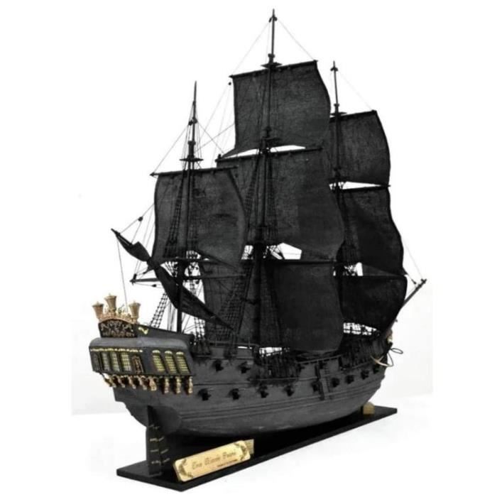 TechSpieler Kit de construction en bois médiéval échelle 1/50e - Black Pearl - Série bateau pirate (version en kit TechSpieler Kit de construction en bois médiéval échelle 1/50e - Black Pearl - Série bateau pirate (version en kit