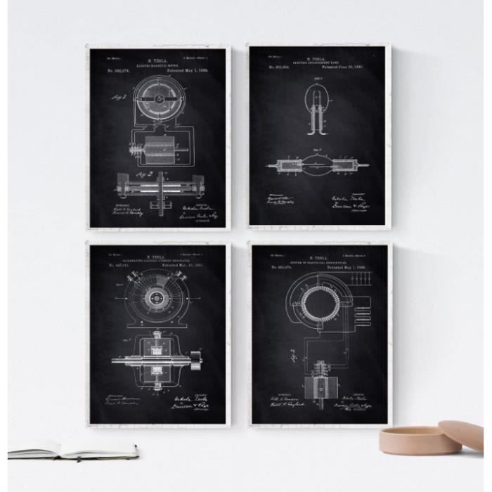Affiche De Brevet Trona À Manger. Perte Avec Ancien Cadre De Conception De Brevet Blanc A3 88981356