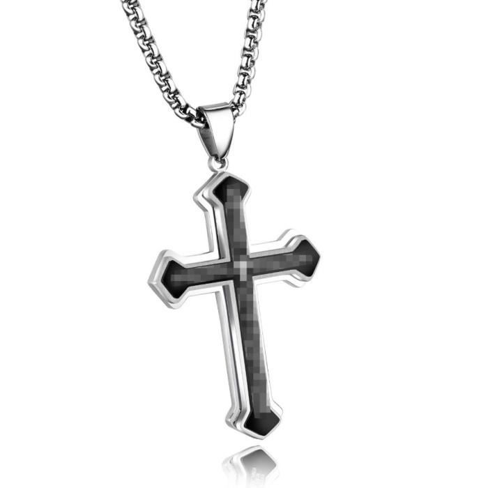 Croix S Steel Bijoux Collier Collier Homme Croix Acier Inoxydable