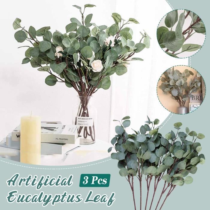 Artificielle Eucalyptus Plant Feuilles Vertes table de mariage Gel Fresh Green Leaf