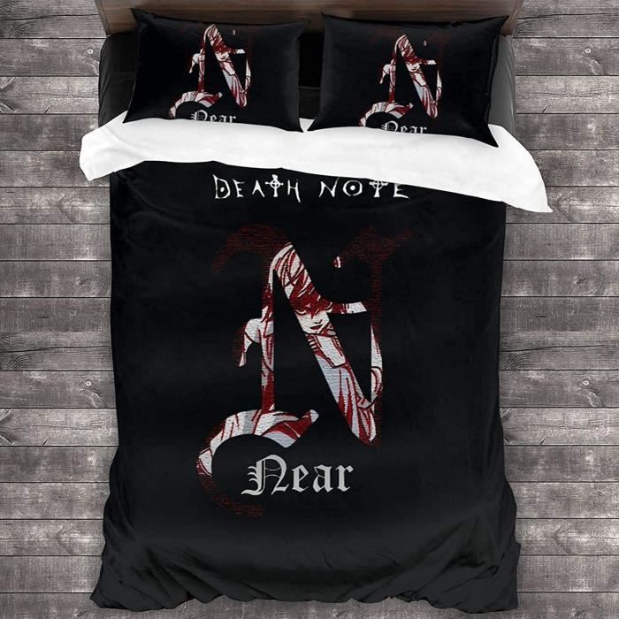 Parure De Lit Death Note Microfibre Douce - Impression 3D - Housse De Couette + Taies - Simple 140x200 Cm