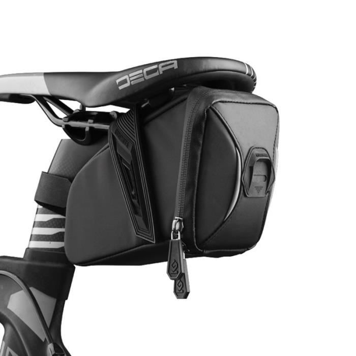 Fyfjur Mini Sacoche Velo de Route étanche, Compacte et Portable Sacoche de Selle Vélo de Montagne avec Poche en Filet pour Vélo de Route VTT Pliant (11x8x4cm