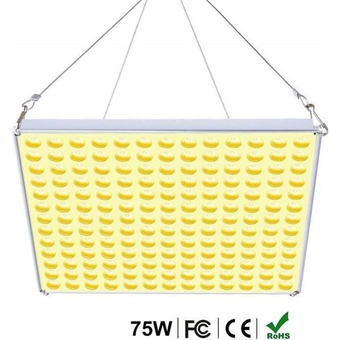 Lampe Plante LED, Lampe de Croissance Horticole, 75W, 169 LEDs, Spectre Complet, pour Plantes Intérieur, Semis, Croissance LBQ43