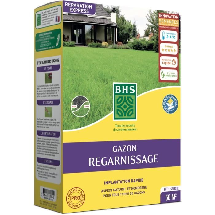 Semence de gazon - BHS - Gazon Regarnissage 1kg