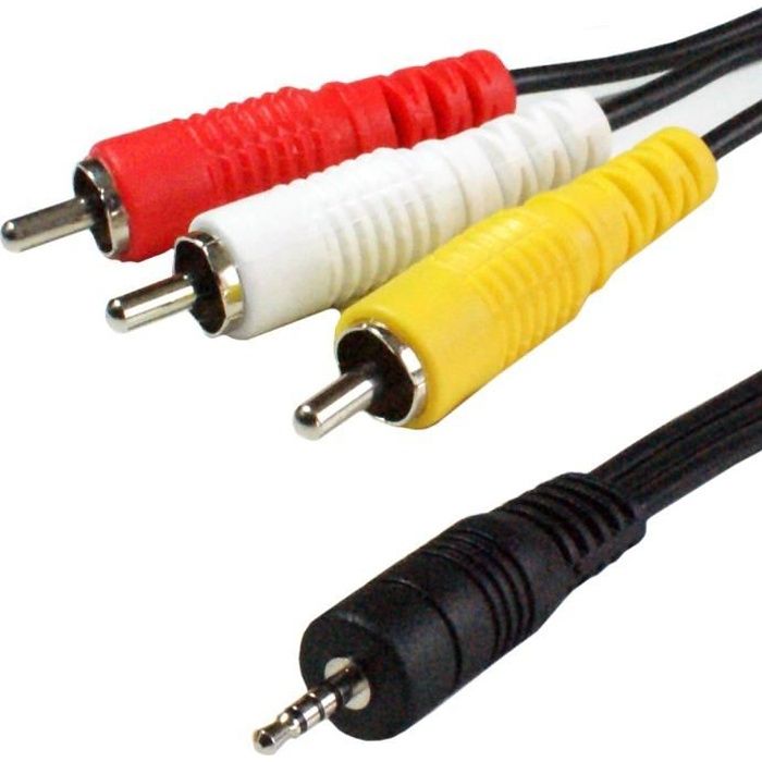 Câble Audio Video Jack 3.5 mm mâle vers 3 RCA Cdiscount Informatique