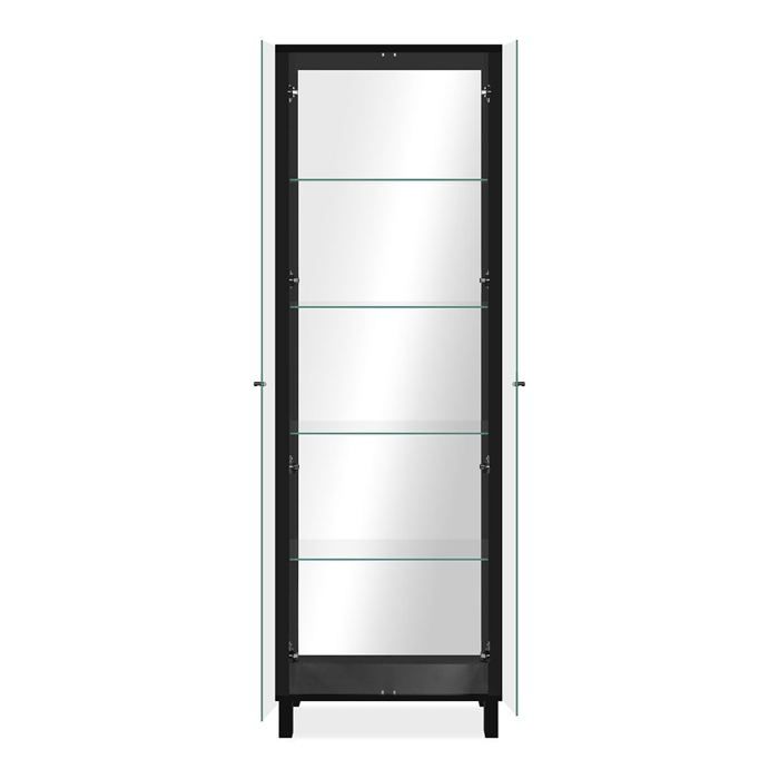CALICOSY - Vitrine 2 Portes et 4 Étagères en verre L62 x H189 cm - ALBI - Noir CALICOSY - Vitrine 2 Portes et 4 Étagères en verre L62 x H189 cm - ALBI - Noir
