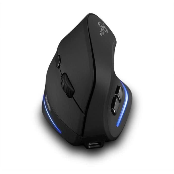 Zelotes 2.4GHz Souris Gaming sans Fils 2400 DPI 6 Boutons Souris Rechargeable Ergonomique Verticale Optiqueà Sans Fil Mouse