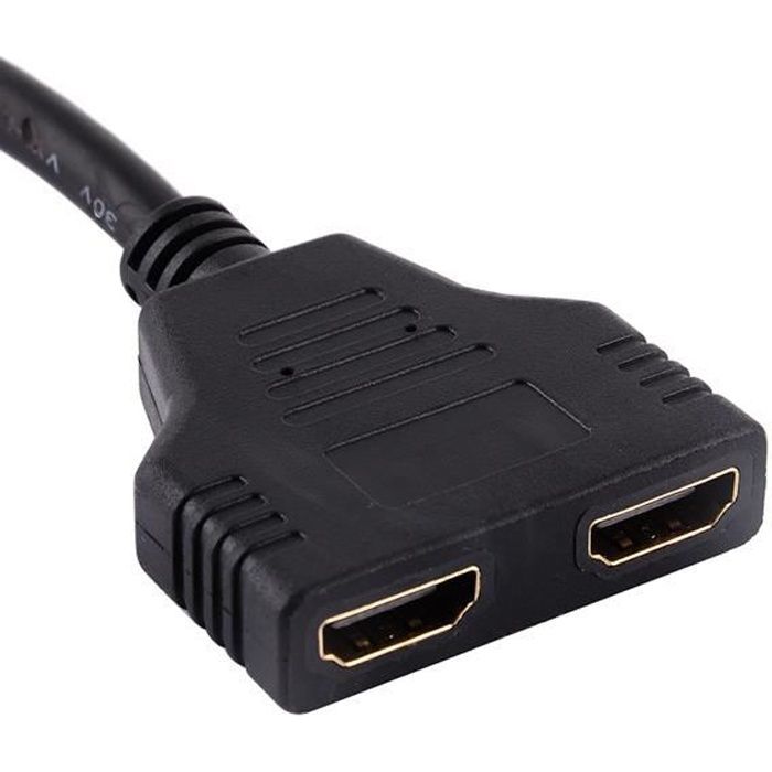 Adaptateur de connecteur de câble HDMI mâle vers double HDMI femelle 1