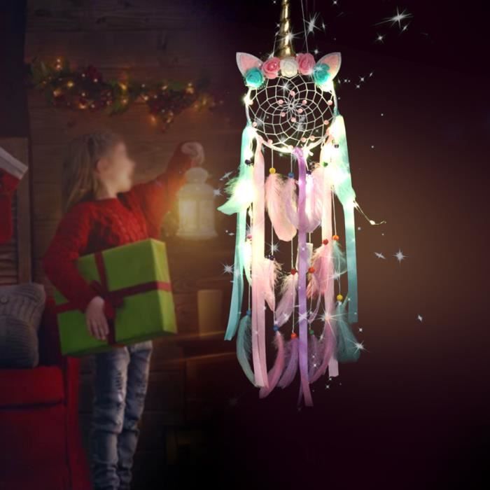 Attrape De Rêves LED, Faite Main Capteur De Rêves En Plumes